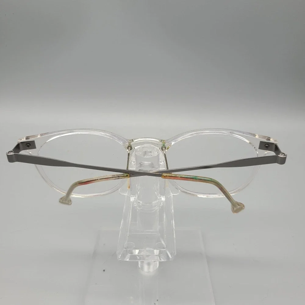 Red Rose Clear Eyeglasses Frames Handmade in Japan 49-18-145 Gunmetal Temples